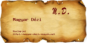 Magyar Dézi névjegykártya